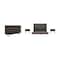 Armen Living Marquis 4 Piece Queen Size Platform Bed Frame Bedroom Set in Oak Wood with Faux Leather Headboard SETMUBDGRQN4A - alternate 1